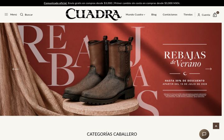 Screenshot of cuadra.com.mx