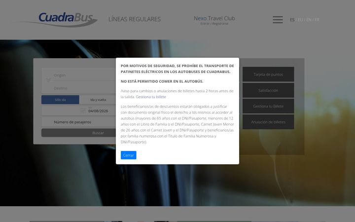 Screenshot of cuadrabuslineas.com