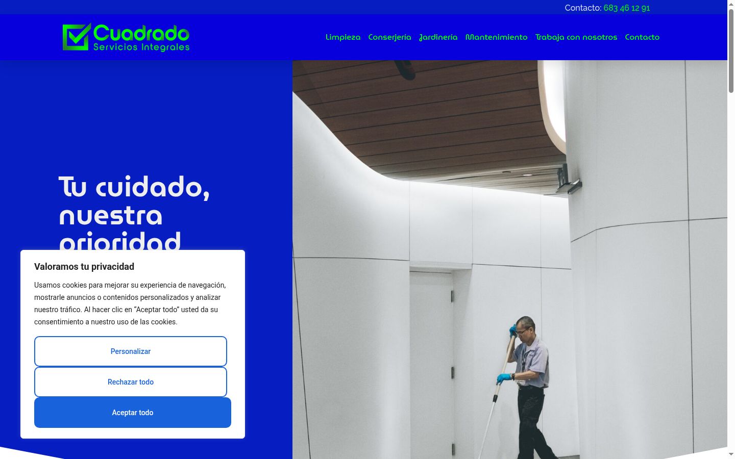 Screenshot del banner di consenso mostrato prima di qualsiasi interazione