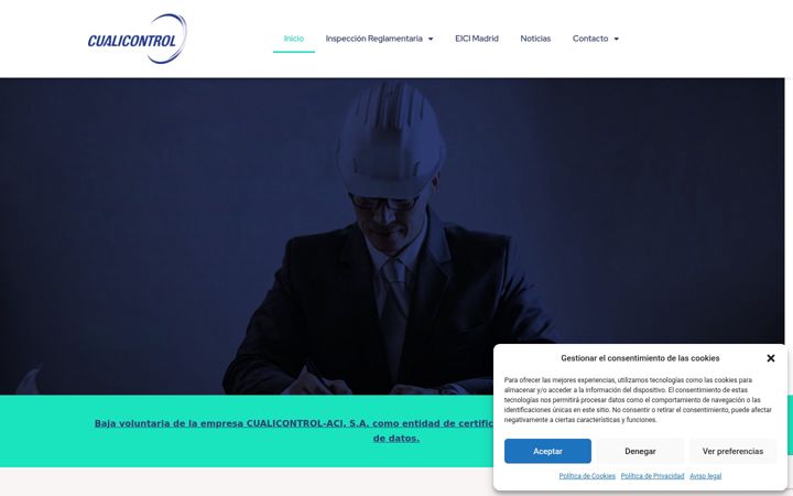 Screenshot of cualicontrol.com
