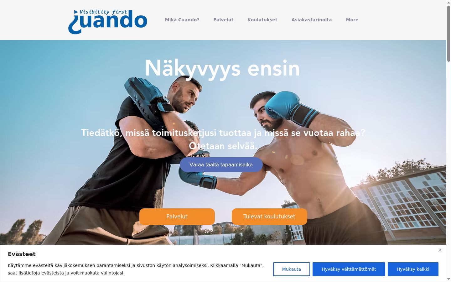 Screenshot del banner di consenso mostrato prima di qualsiasi interazione