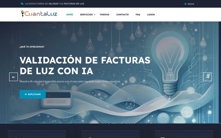 Screenshot of cuantaluz.es