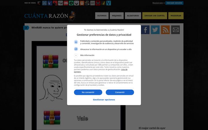 Screenshot of cuantarazon.com