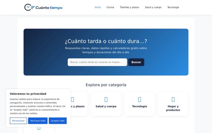 Screenshot of cuantotiempo.es