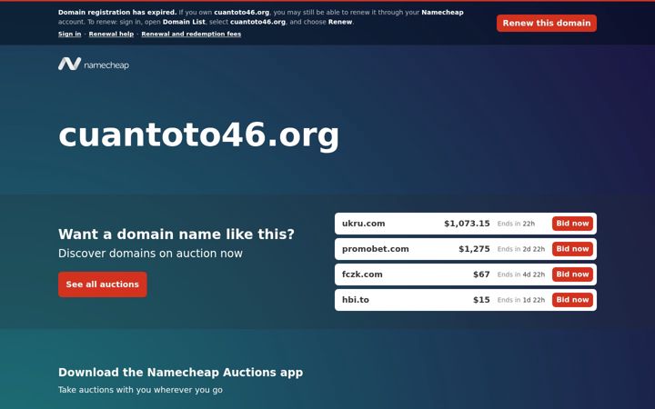 Screenshot of cuantoto46.org