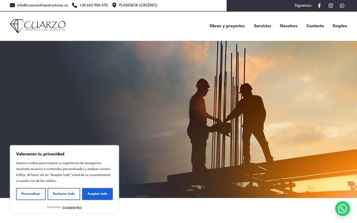 Screenshot of cuarzoinfraestructuras.es