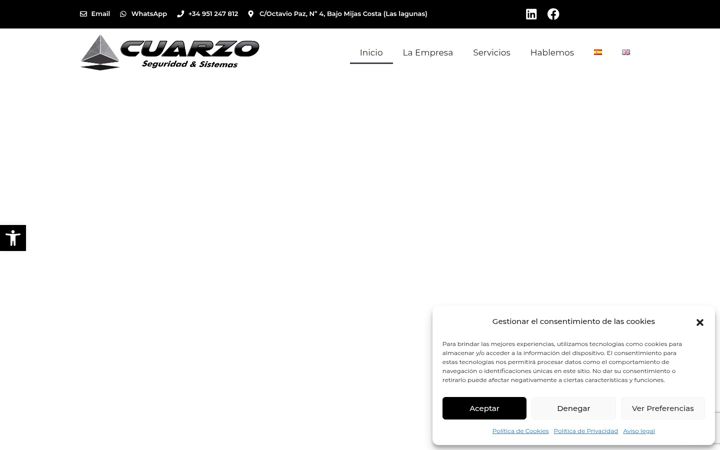 Screenshot of cuarzoseguridadysistemas.com