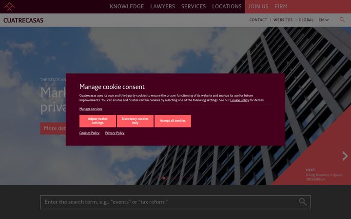 Screenshot of cuatrecasas.com