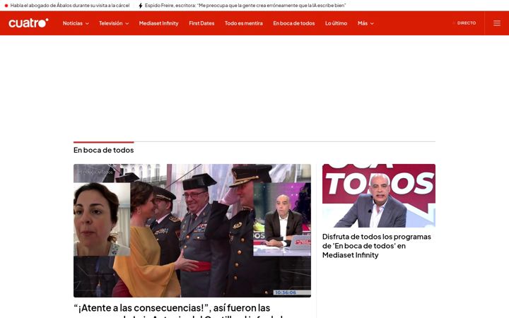 Képernyőkép: cuatro.com