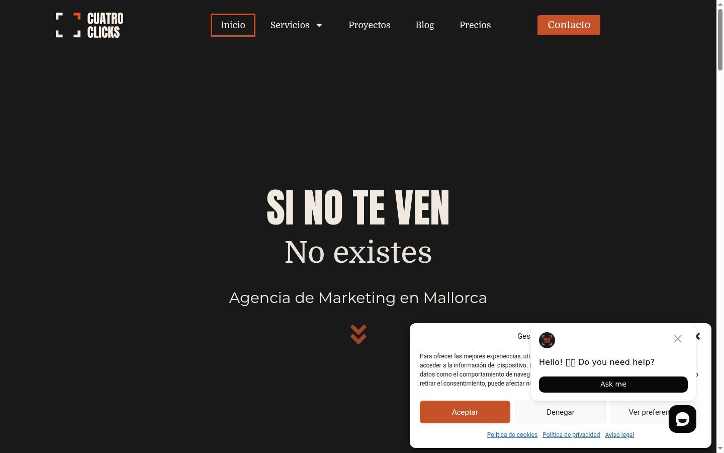 Screenshot of the consent banner shown before any interaction