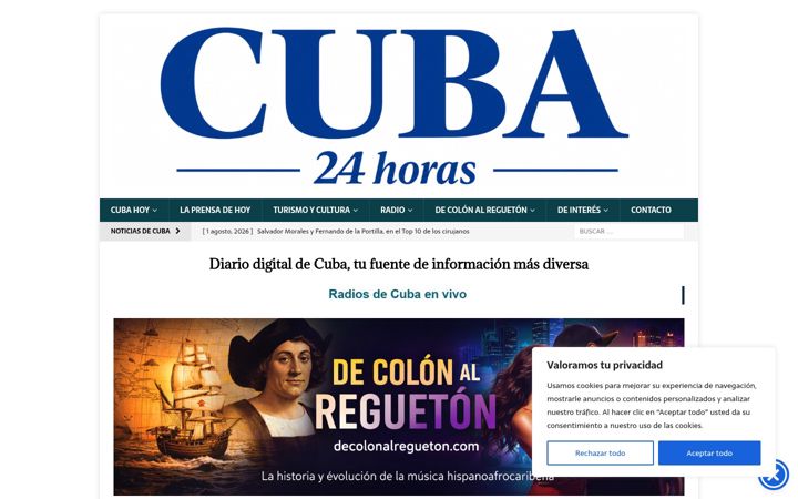 Screenshot of cuba24horas.com