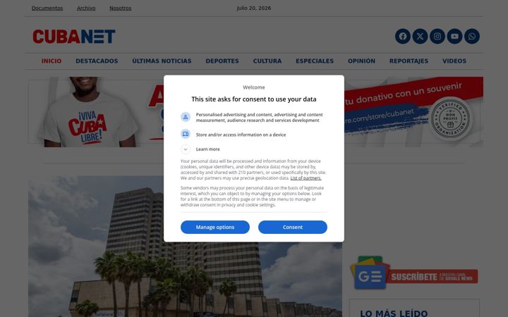 Screenshot of cubanet.org
