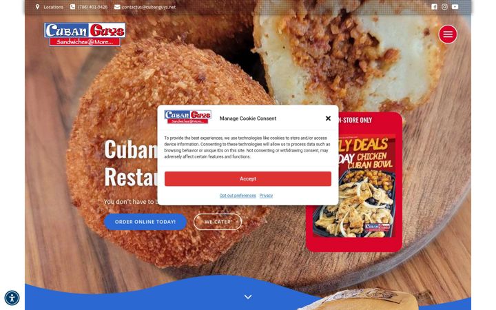 Screenshot of cubanguysrestaurants.com