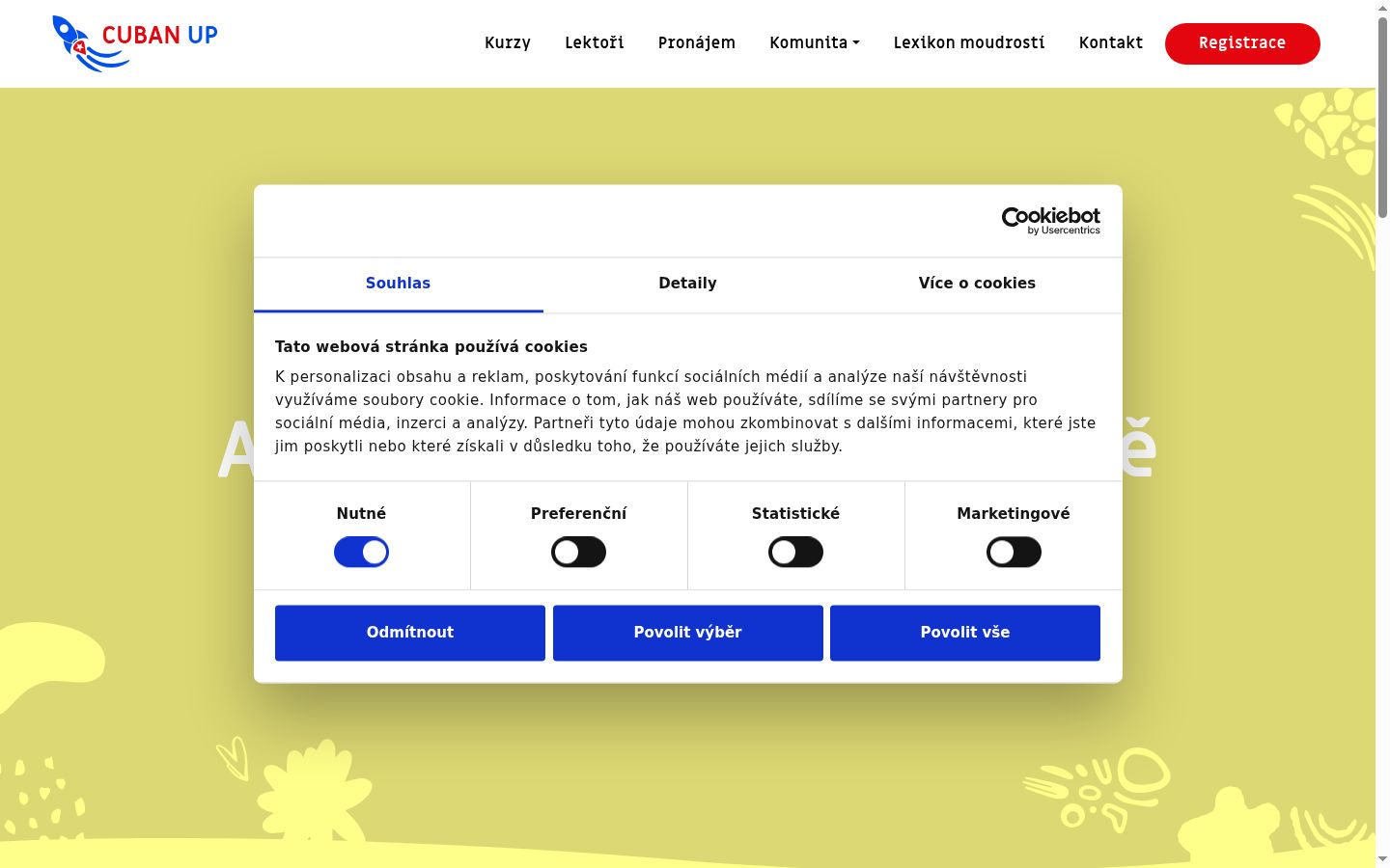 Screenshot des Einwilligungsbanners vor jeglicher Interaktion