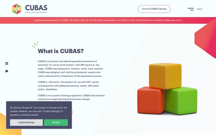 Skærmbillede af cubas.co.uk