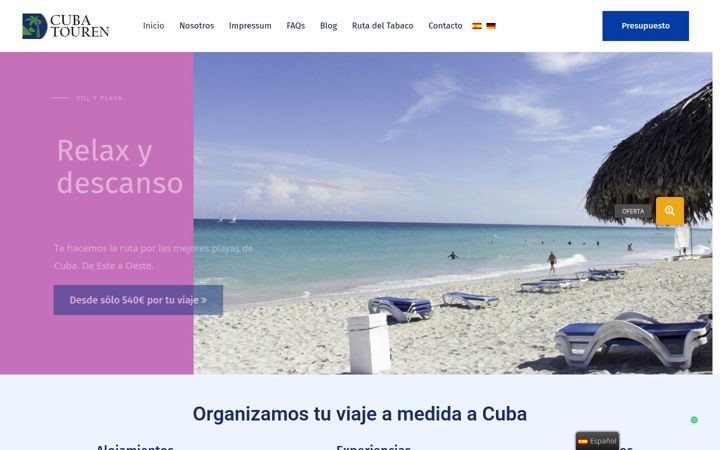 Screenshot of cubatouren.com