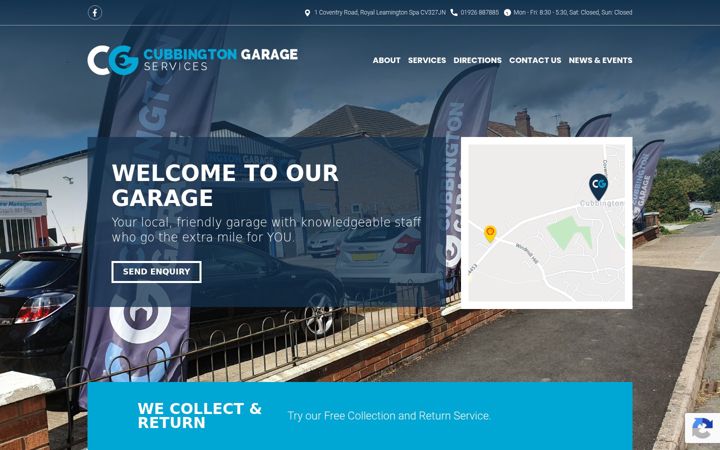 Screenshot of cubbingtongarage.co.uk
