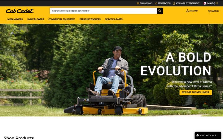 Screenshot of cubcadet.ca