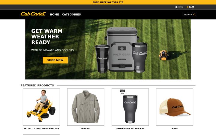 Screenshot of cubcadetgear.com