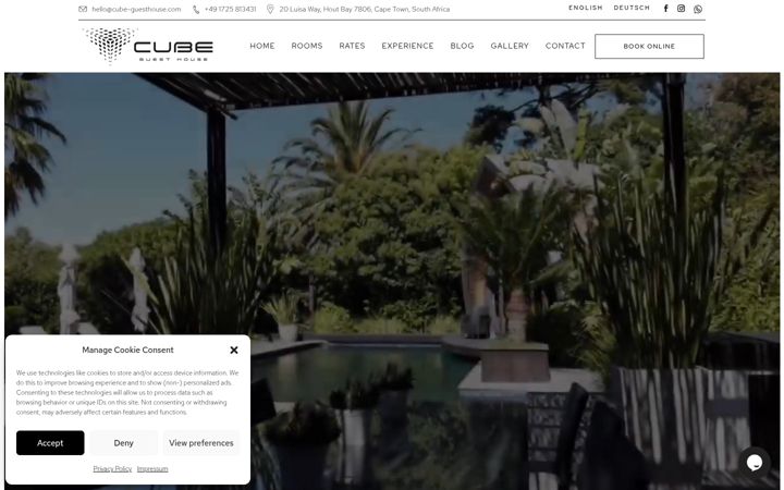 Screenshot of cube-guesthouse.com