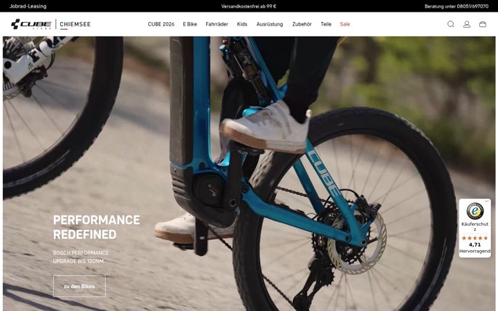 Screenshot of cube-shop-chiemsee.de