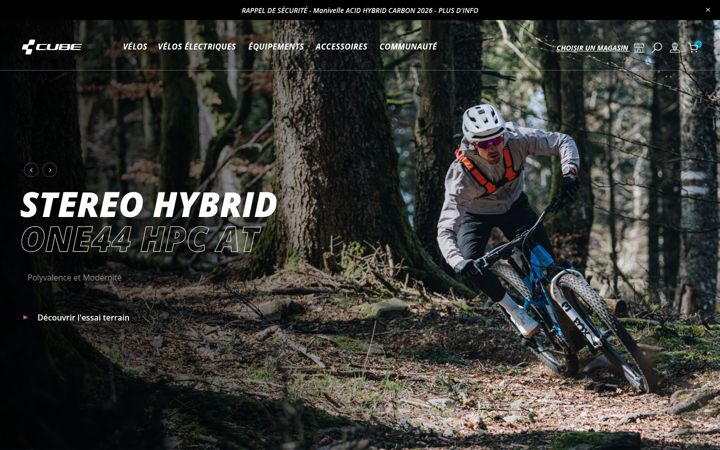 Screenshot of cubebikes.fr