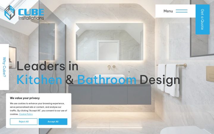 Screenshot of cubeinstallations.co.uk