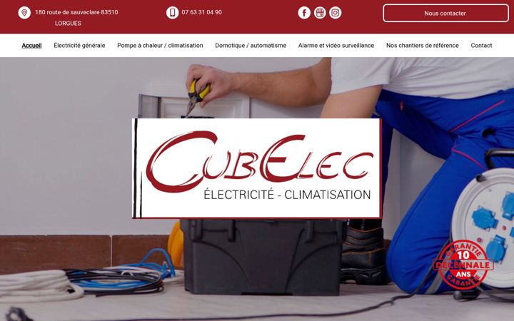Screenshot of cubelec.fr