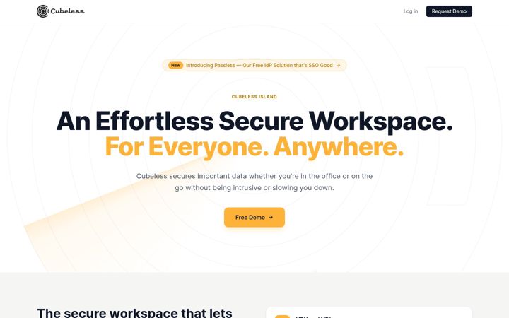 Screenshot of cubeless.io