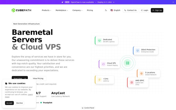 Screenshot of cubepath.com