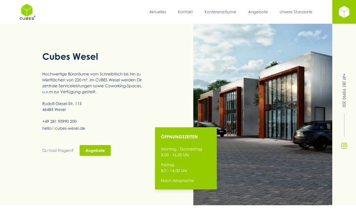 Screenshot of cubes-wesel.de