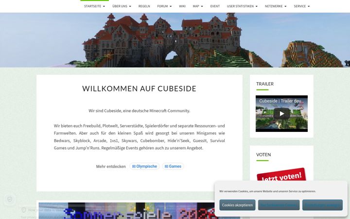 Screenshot of cubeside.de