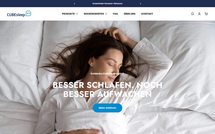 Screenshot of cubesleep.de