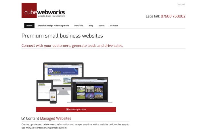Skærmbillede af cubewebworks.co.uk