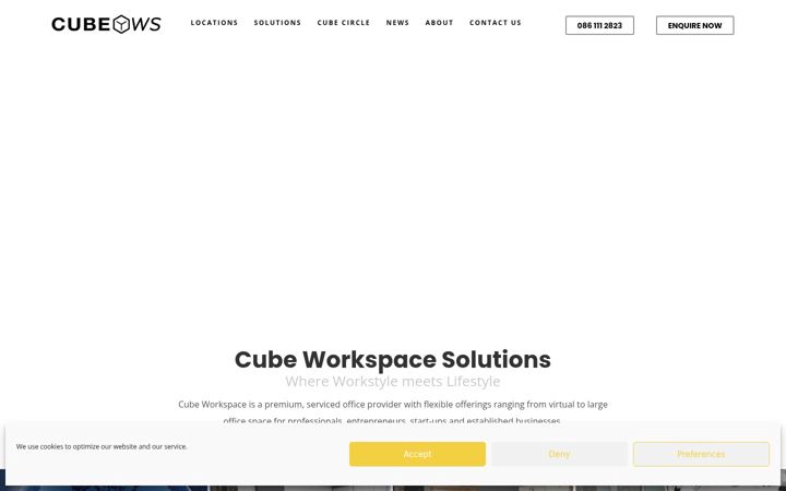 Екранна снимка на cubeworkspace.co.za