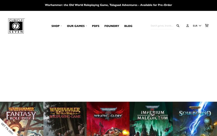 Screenshot of cubicle7games.com