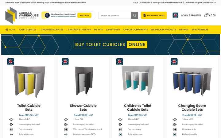 Screenshot of cubiclewarehouse.co.uk