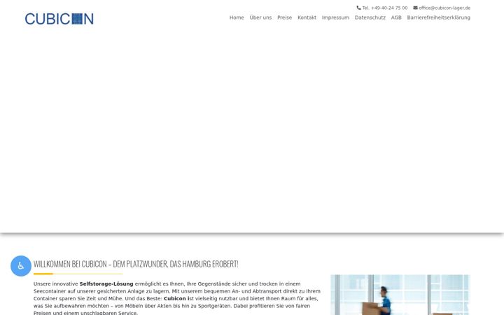 Screenshot of cubicon-lager.de