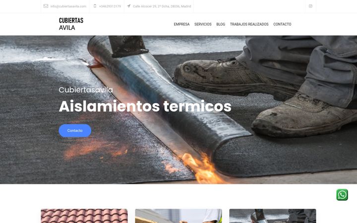 Screenshot of cubiertasavila.es