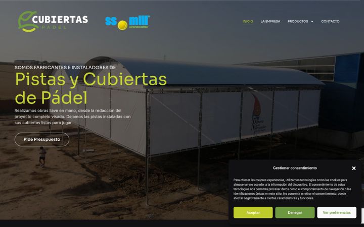 Screenshot of cubiertaspadel.com