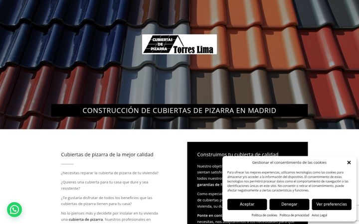 Screenshot of cubiertaspizarramadrid.com