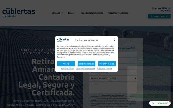 Screenshot of cubiertasyamianto.com