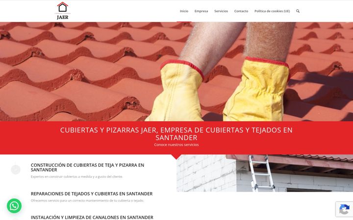 Screenshot of cubiertasypizarrasjaer.com