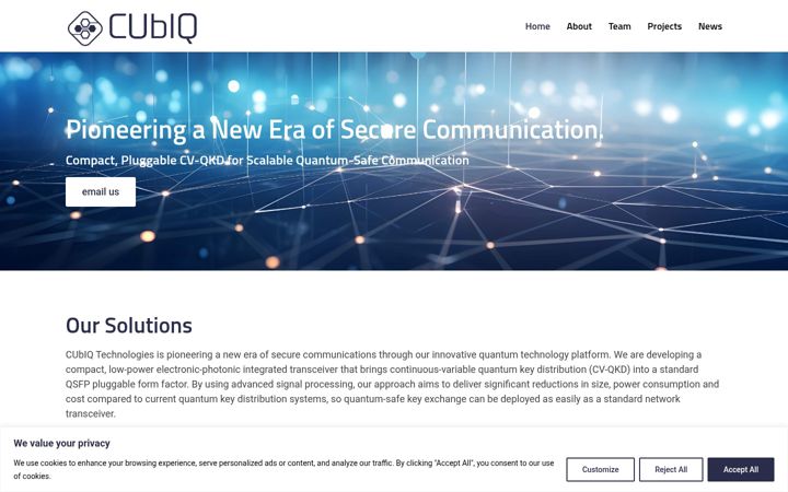 Screenshot of cubiq-technologies.com