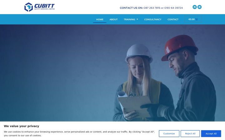 Skærmbillede af cubittsafetyservices.ie