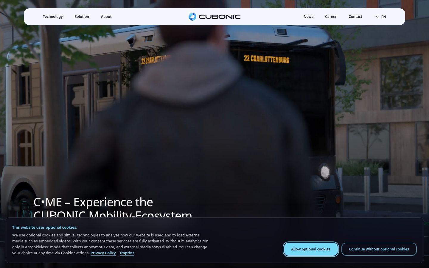 Screenshot of the consent banner shown before any interaction