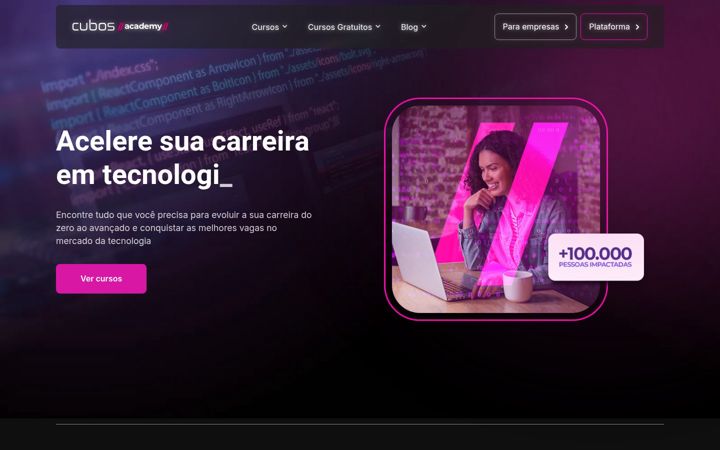 Screenshot of cubos.academy