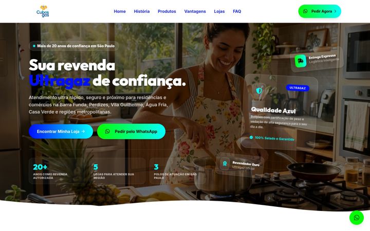 Screenshot of cubosgas.com.br