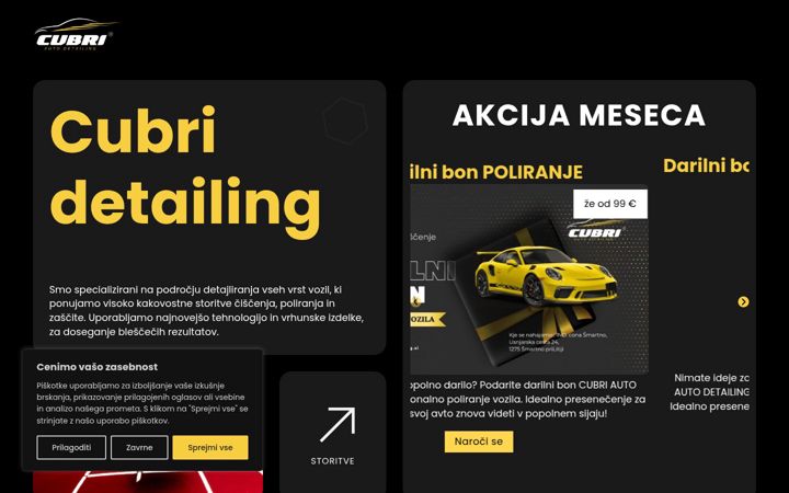 Screenshot von cubridetailing.si