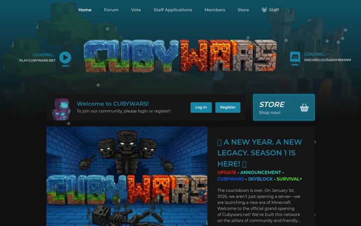 Captura de pantalla de cubywars.net